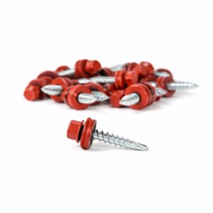 Katusekruvi 100 tk 48x28 A14 RR29 punane